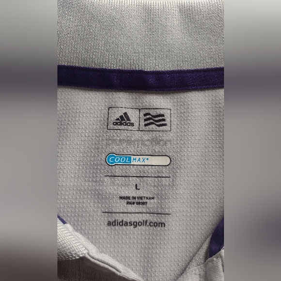 Adidas Puremotion Men's Polo Golf Shirt Size Large, Gray, Black and Purple - Picture 3 of 5